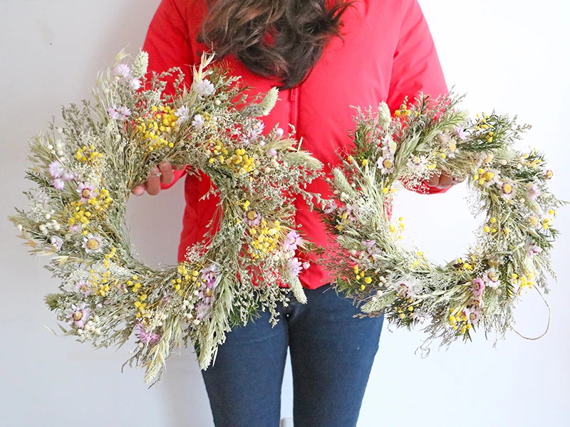 Christmas Decorations Garland Christmas Wreath for Front Door Dry Dried Flowers Wreath Garland