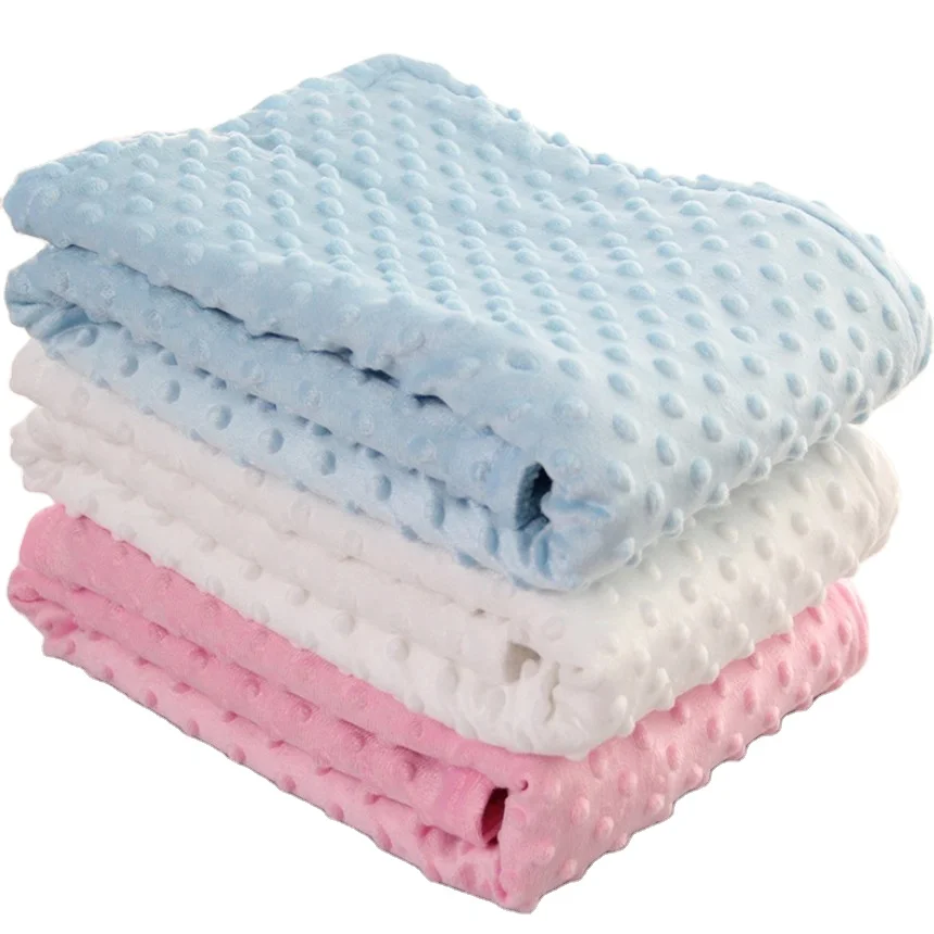 trending products 2023 new arrivals Soft Newborn Sherpa Fleece Warm Dot Minky Baby Blanket For baby