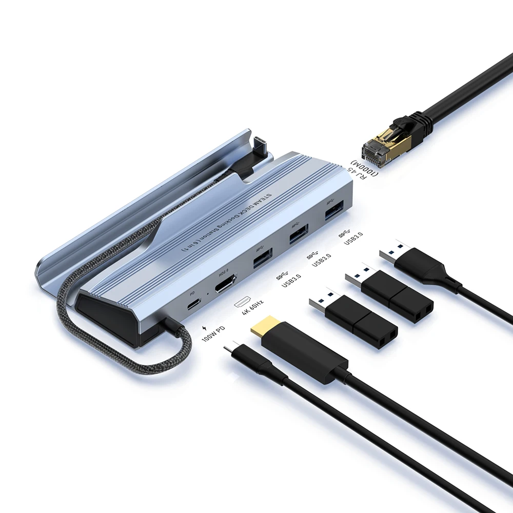 Паровая док-станция Usb3.0 6 в 1 PD 100 м зарядка 1000 Hdmi Vga для