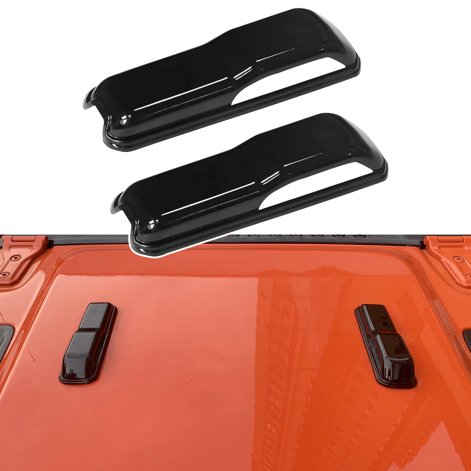 2PCS ABS Engine Hood Hinge Covers Decoration Cover Fit For Jeep Wrangler JL 2018+ Stickers Exterior Accessories