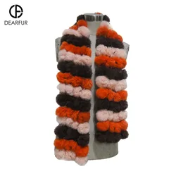 Wholesale Fur Scarf Women Winter Warm Real Rabbit Fur Collar Scarves Lady fur scarves