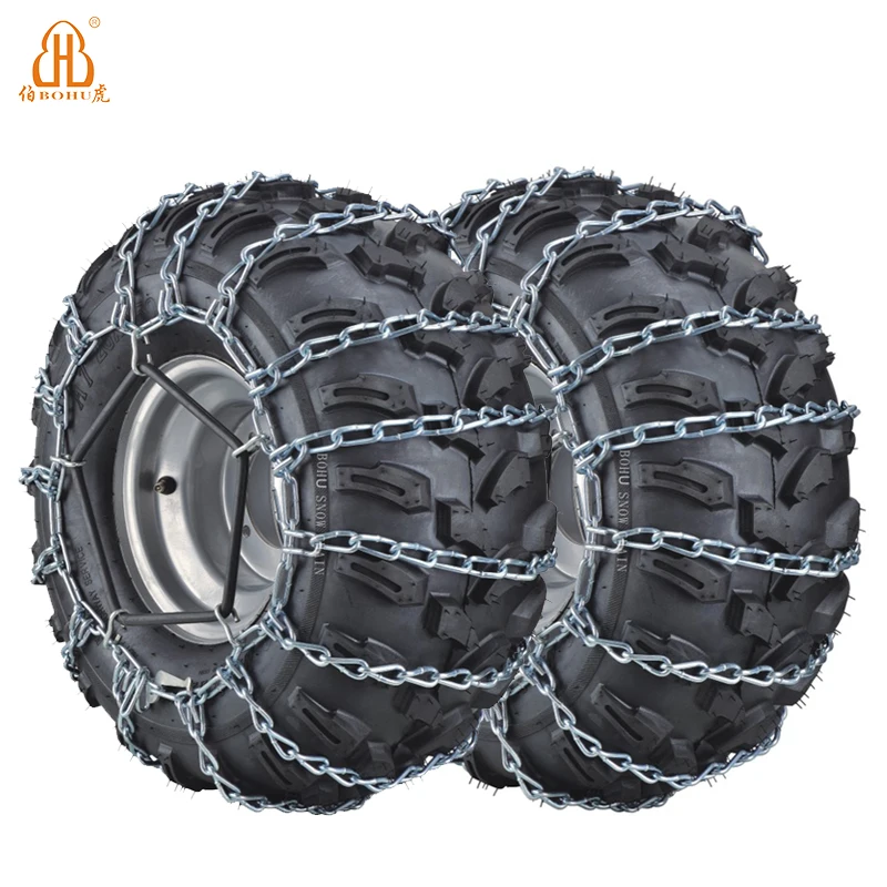 BOHU ATV tire chain snow mush tractor alloy steel zinc plated anti-skid snow chain for tires
