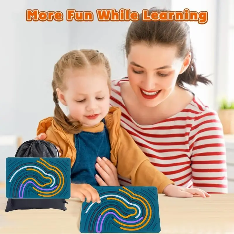 Double-Sided Silicone Sensory Activity Board DIY Toy for Kids Autistic Children Anxiety & Stress Relief Calming Fidget Toy Gift