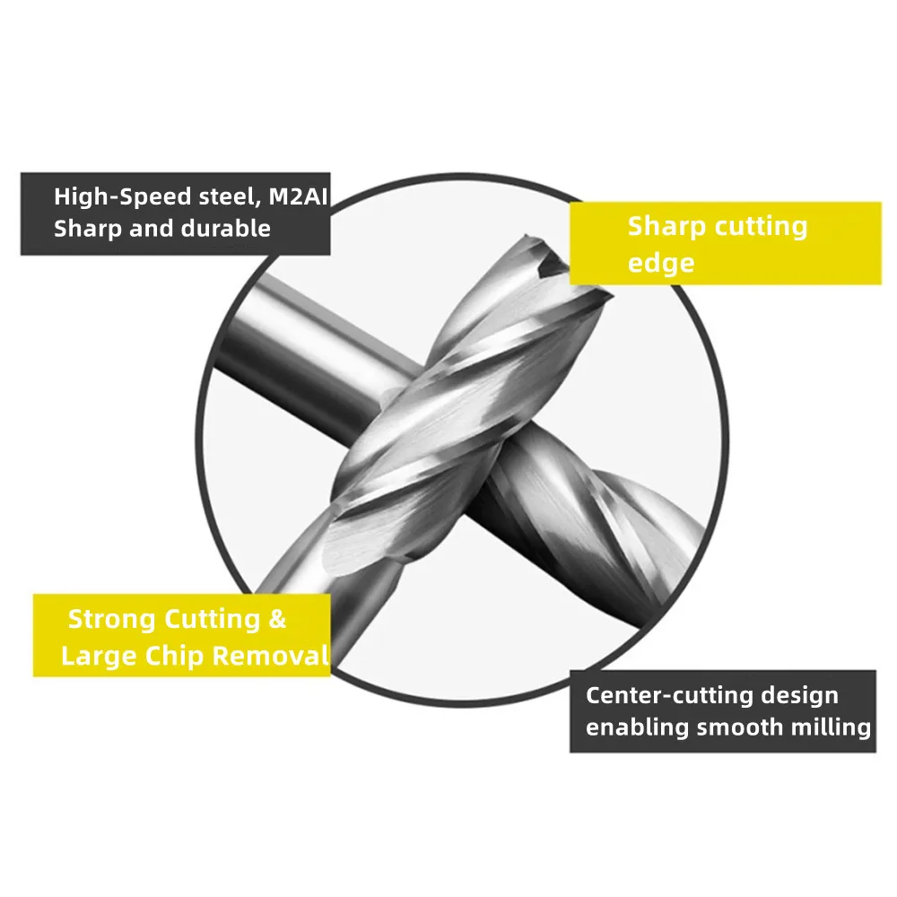 4 Flutes Milling Cutter  Fully Ground HRC66 Helix Angle 35D CNC Milling Cutter For Hole-Opening Operations Drilling Machines