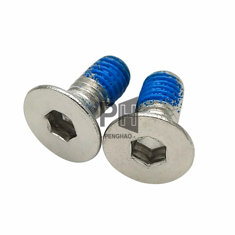304 Stainless Steel Hex Socket Countersunk Head Adhesive Screw M2.5 M3 M4 M5 Thin Countersunk Small Flat Head Anti-Loose Screw