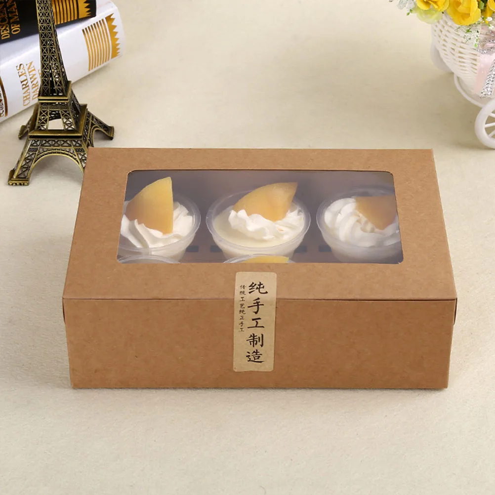 cake packaging wooden box with window ith clear lid for cookie white rectangular bakery paper