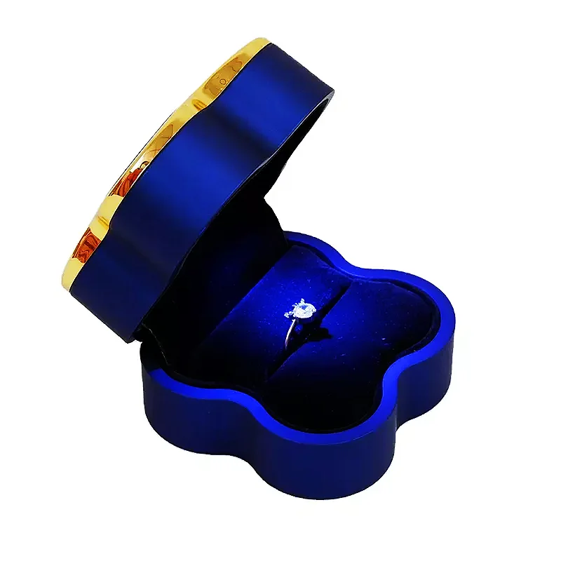 Direct Manufacturer Jewelry Box Plastic Piano Lacquer  Led Light Ring  Box