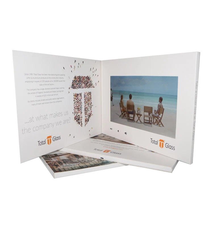 Hot 5 inch 128MB video greeting brochure card wedding invitations