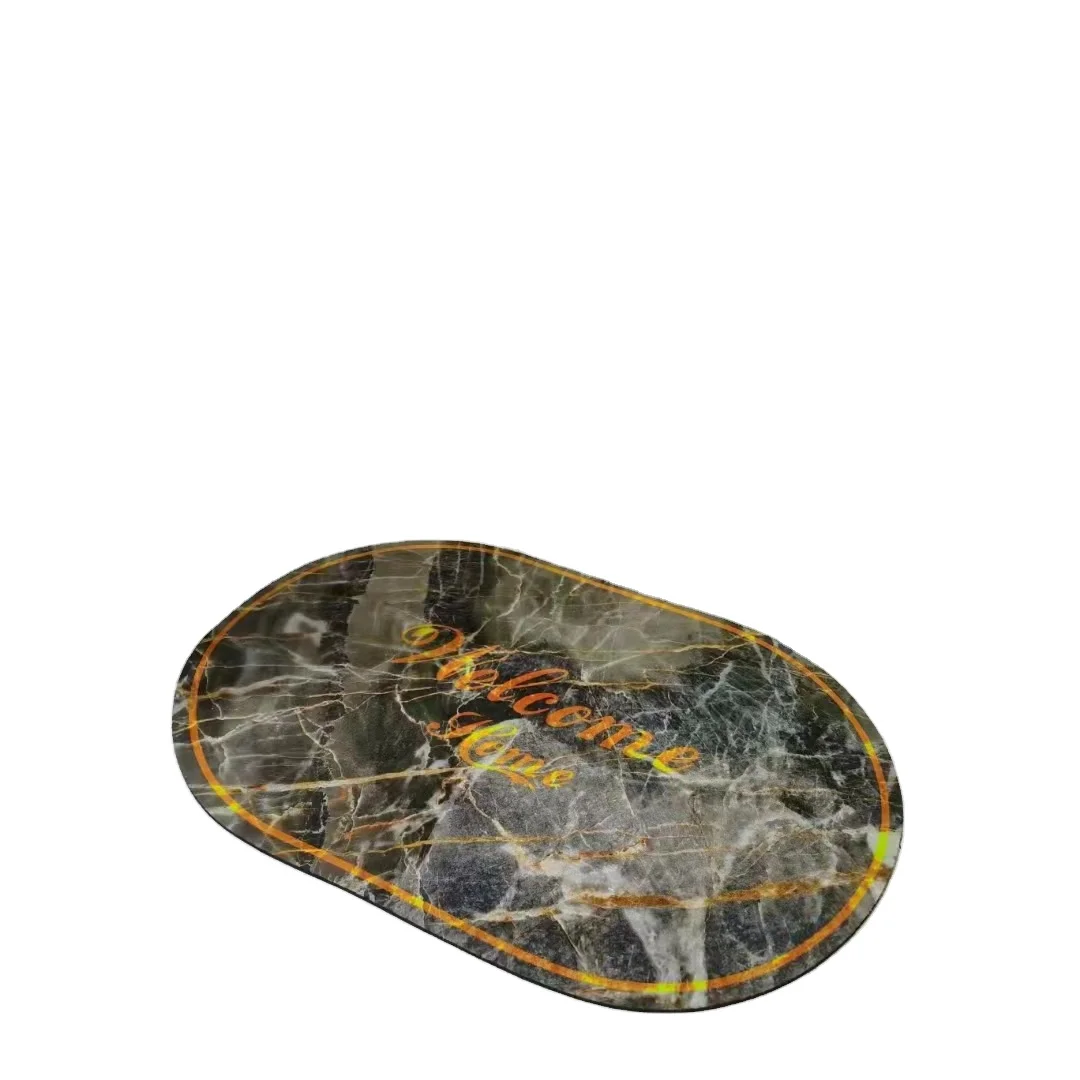 soft diatomite Bathroom Mats Rugs No Silp Marble Texture Stone Washable Cover Floor Rug Carpets Floor Mat