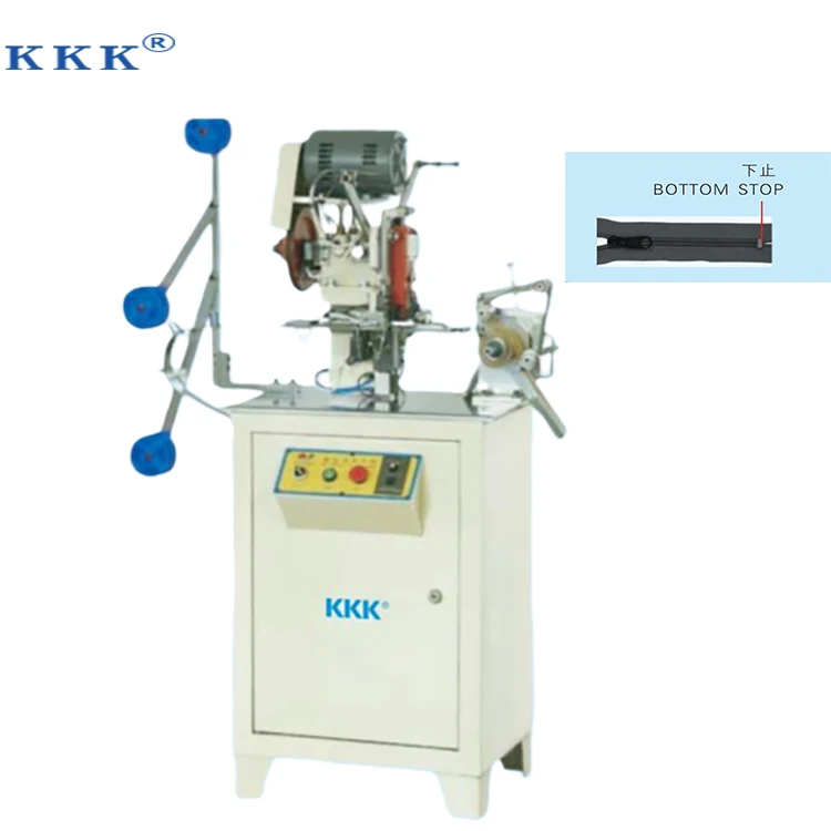 KKK  fully automatic nylon zipper manufacturing machine equipment metal Al line  zipper bottom stop making machine prices