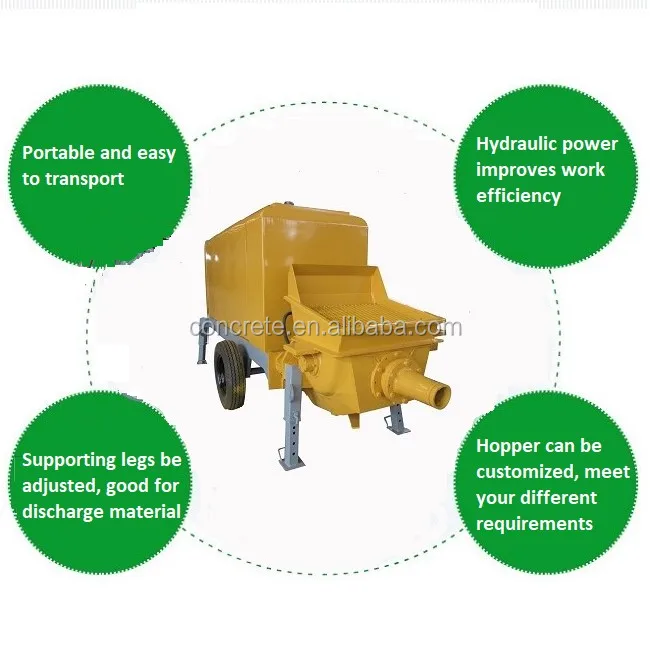 Hot 2024 Selling diesel Version Concrete Pump Small Large Aggregate Mud Fine Stone Pouring Ground Pump for Construction