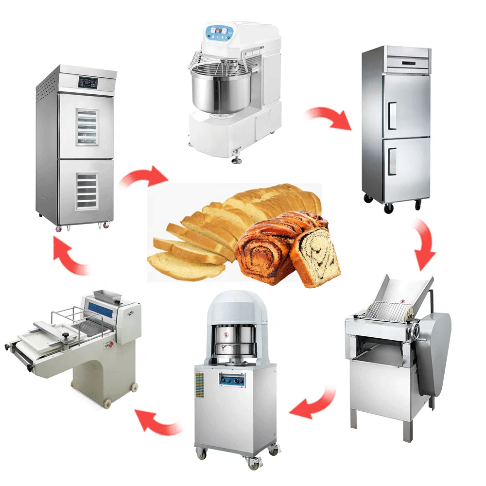 complete Bakery Equipment Line Complete Cake bread loaf toast french baguette industrial bread making machines moulder automatic