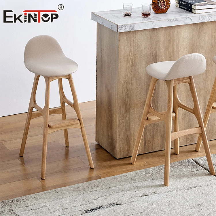 Ekintop bar furniture wishbone replacement bar stool seats solid wood bar chair