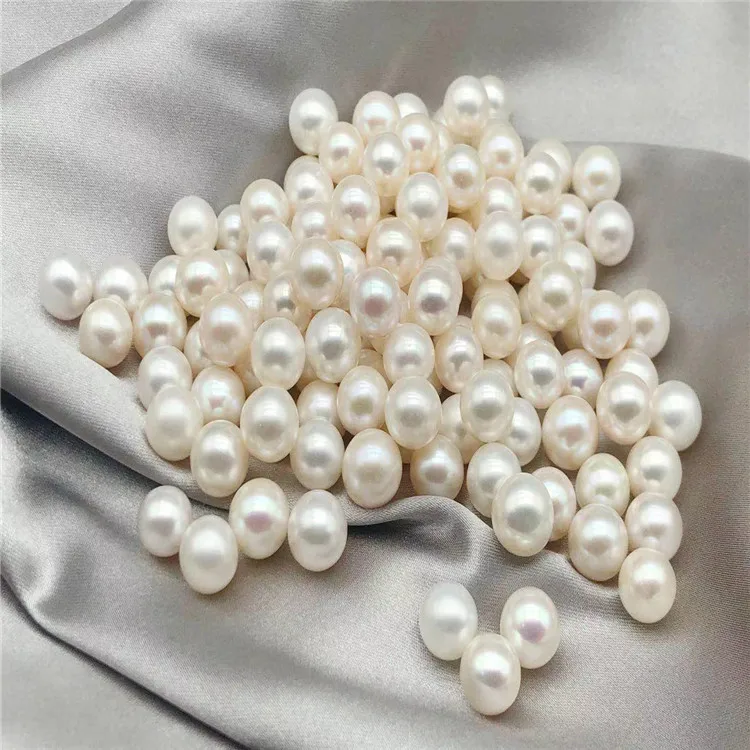 Wholesale Half Drilled 2mm~10mm Round Natural Fresh Water Pearl 3A Quality Pearl White Purple Pink Beads For Earring Making
