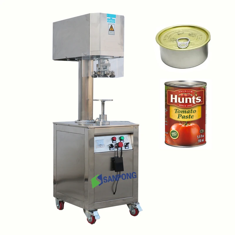 Semi automatic tin can sealing machine, small food canning machine for /fruit/fish/beans/tomato/beer