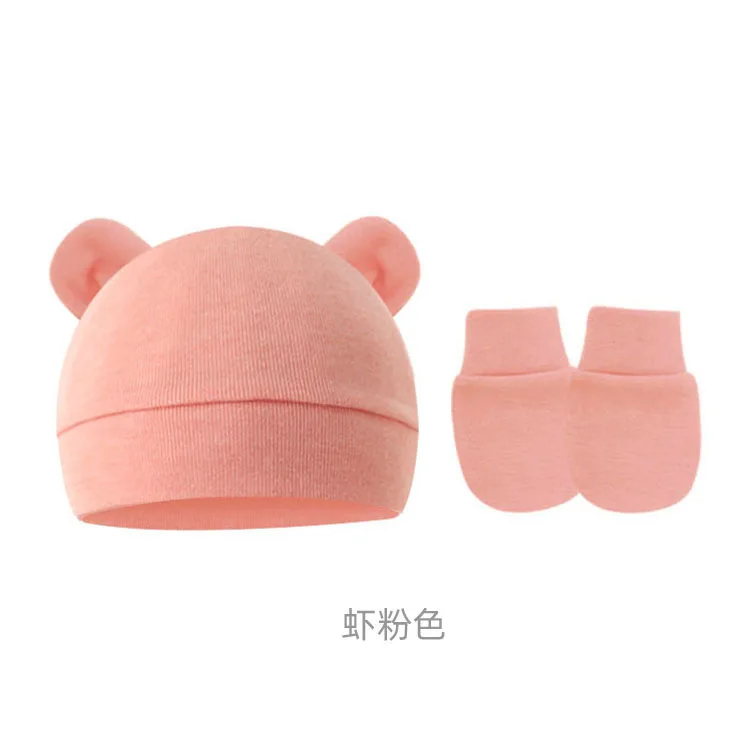 Multicolor Bear Ears Hat and Mitten Set for Newborns & Toddlers Infant Accessory Beanie
