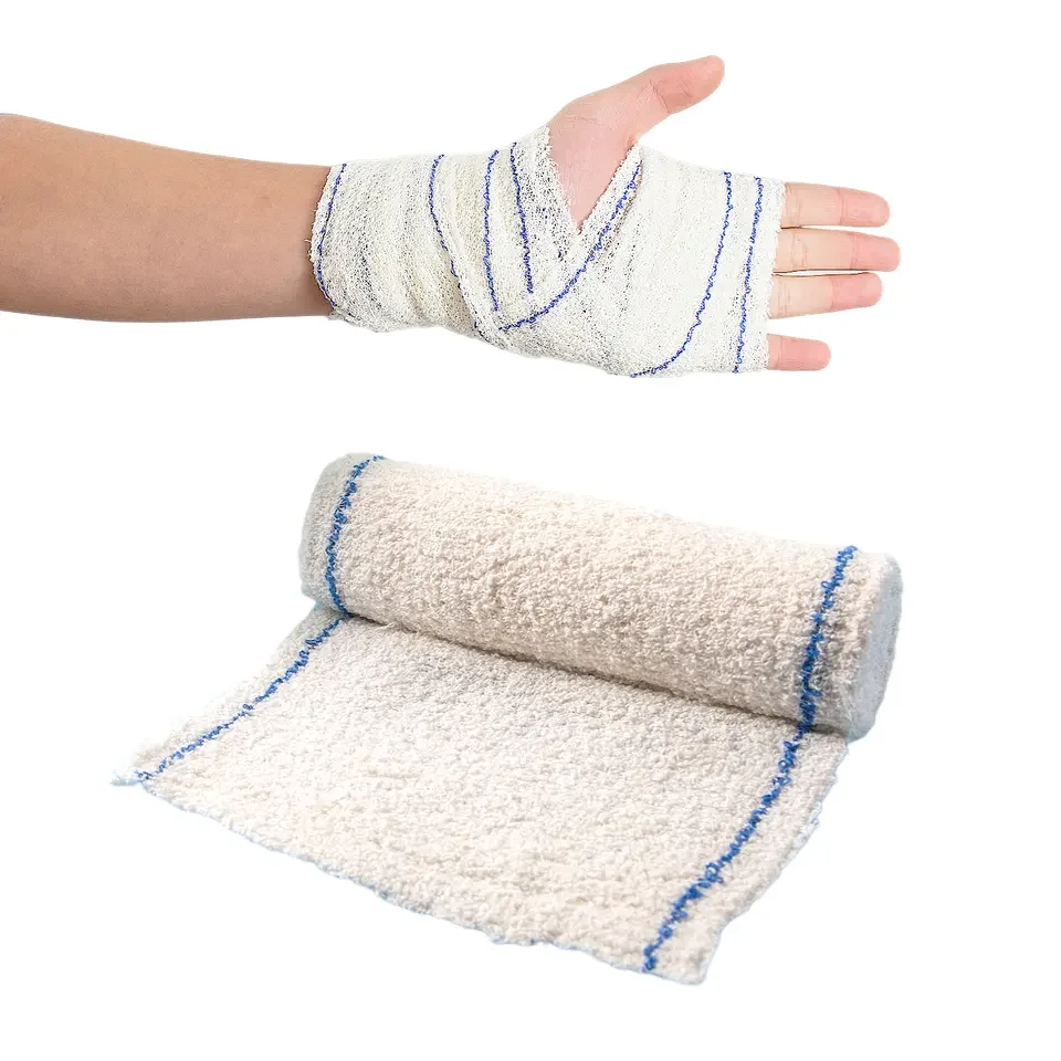 Anthrive Factory Wholesale Spandex Cotton Crepe Bandage Bleached Elastic Crepe Bandage With Aluminum Clip