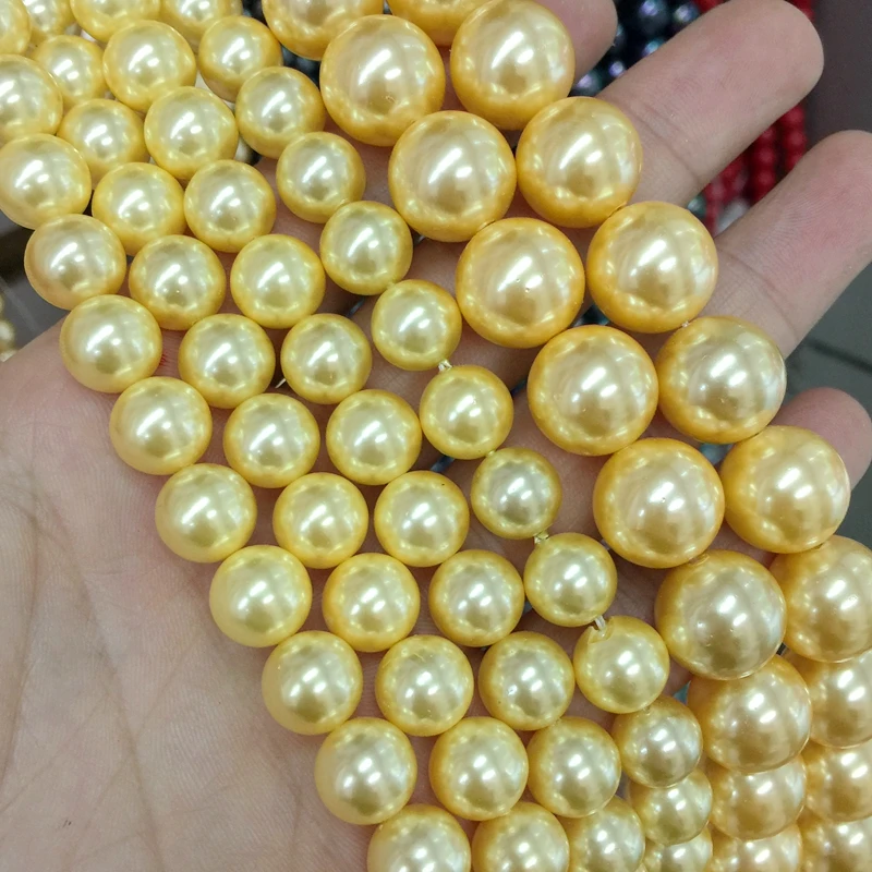 Natural Sea Shell Pearl Beads Mother of Pearl MOP Loose Round  Smooth 4 mm 6 mm 8 mm 10 mm fit For DIY Jewelry Making Supplies