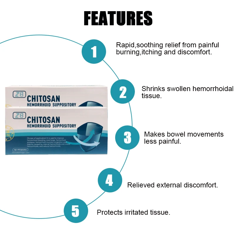 Chitosan Piles Suppository Anal Bleeding Internal Hemorrhoids External Hemorrhoids Piles Ointment