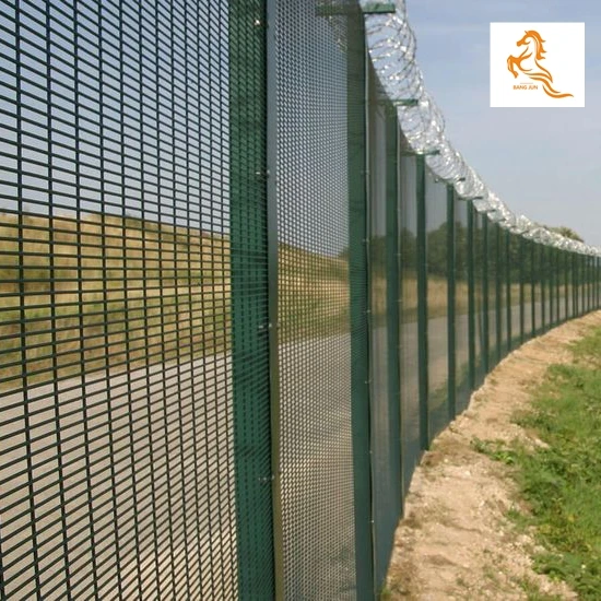low price green galvanized iron rigid airport prison garden anti climb theft security 358 fence