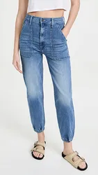 Customized Manufacturer Women High Rise Ankle Length Zip Fly Elastic Bottom Cotton Spandex Skinny Blue  Jeans