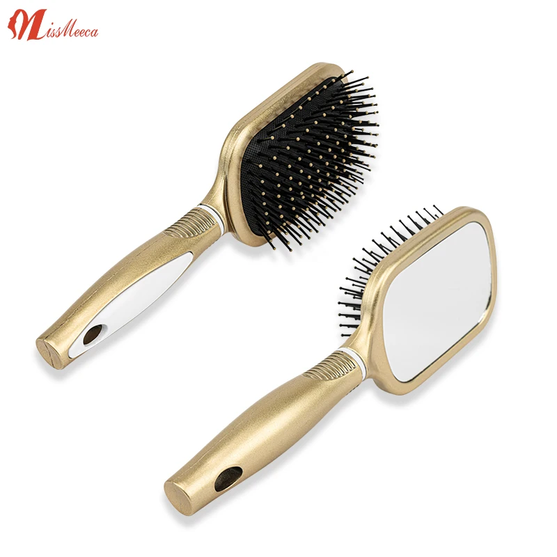 Золотая декоративная алюминиевая оправа Espejo De Maquillaje Espelhos массажная Расческа для путешествий с зеркалом макияжа