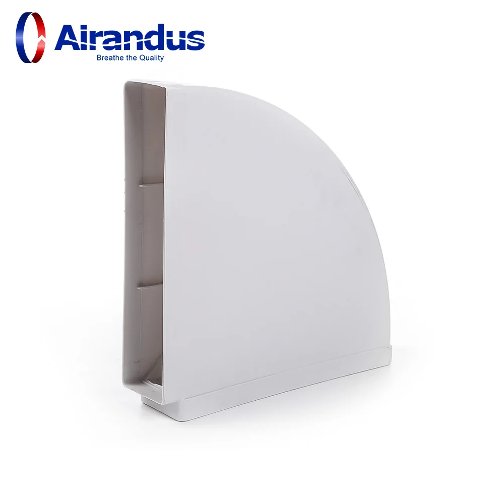 HVAC system customized quality white ventilation PVC Flat Ducting Fittings Flat Pipe Rectangular plastic air duct