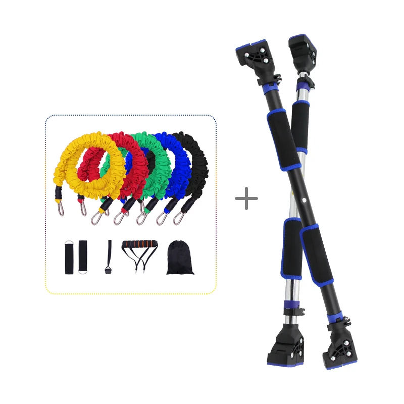 Fitness Equipment Portable Pull-up Home Doorway Pull Up Bar and Resistance Bands Set Custom Printed LOGO Gym
