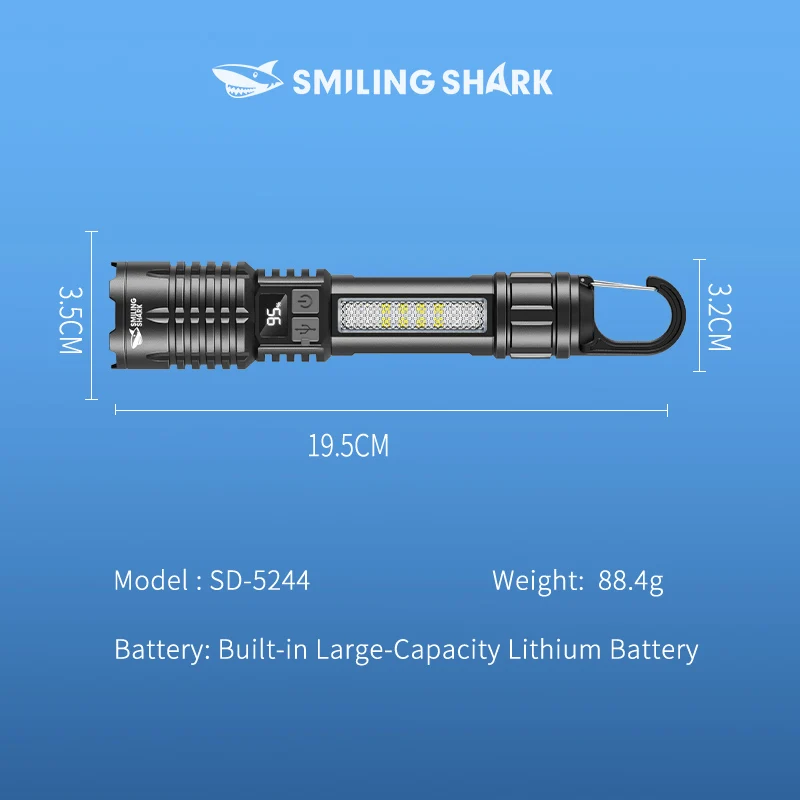 Outdoor Camping 10000mAh LED Rechargeable Tactical Flashlight Super Long Range Night Emergency Spotlight