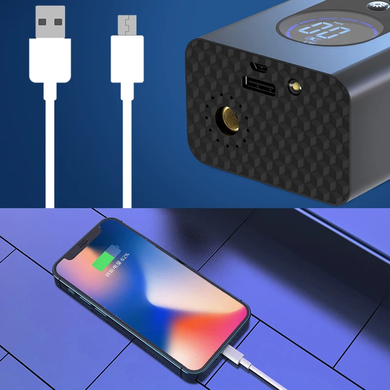 Car /Motorcycle /Ball Portable Electric Tire Air Pump With USB Mobile Phone Charging Function