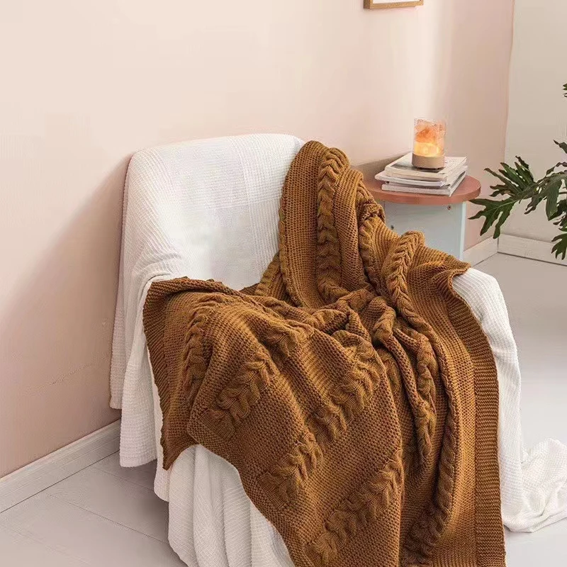 oversized plush acrylic sofa decoration blanket throw  tufted acrylic blanket