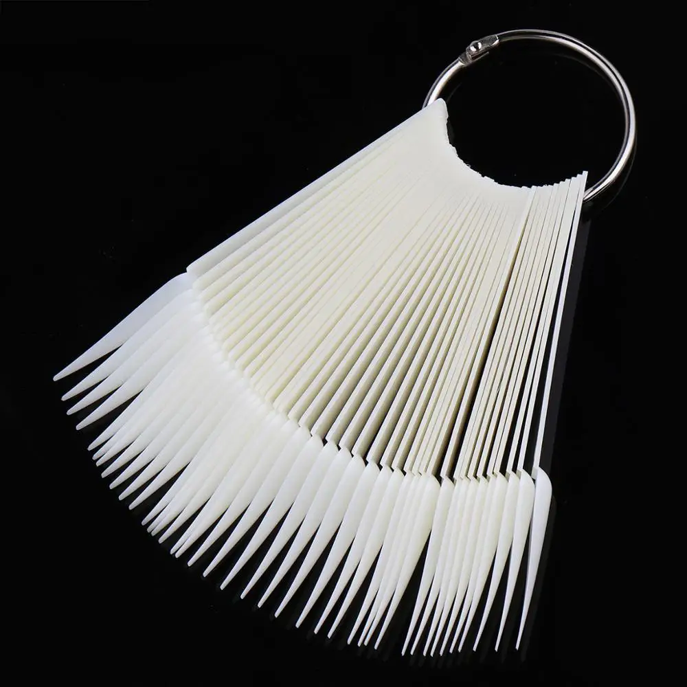 
50pacPack Sharp Shape Natural Nail Art Display Color Chart Tool 