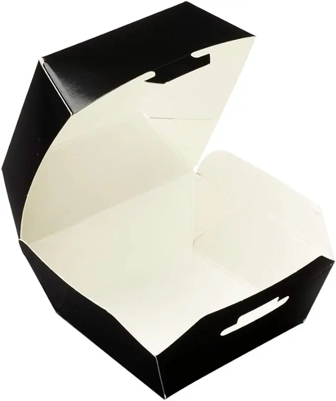 Eco Friendly  Brand Design Takeaway Fast Food Packaging Burger Box Square Kraft Corrugated Paper Burger Hamburger Box