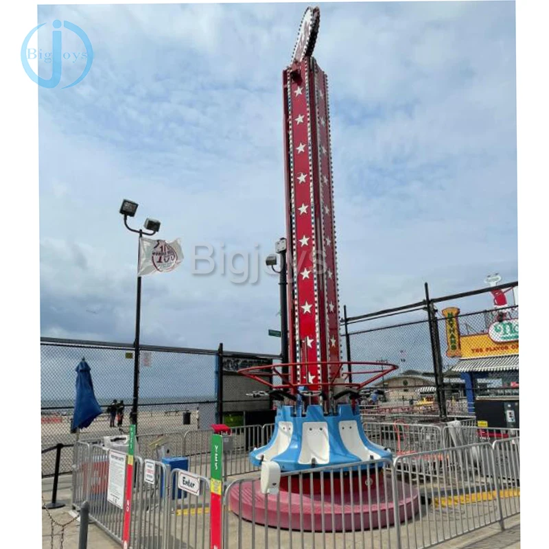 adult thrill ride 10m high free fall rotary tower sky drop tower for amusement park