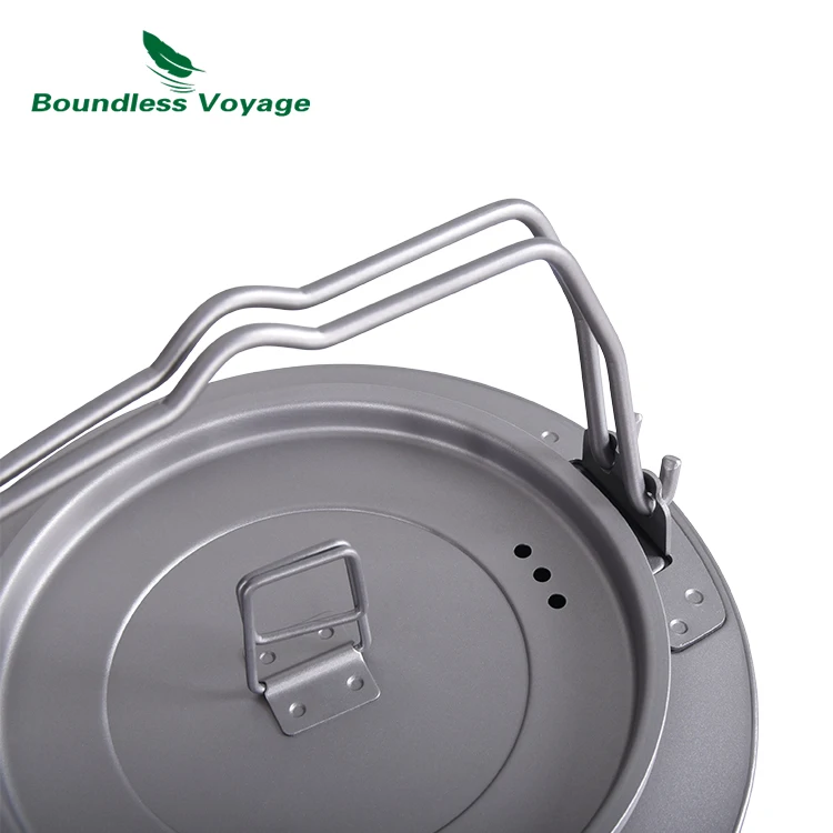 Boundless Voyage Portable Camping Water Kettle 1L Titanium for