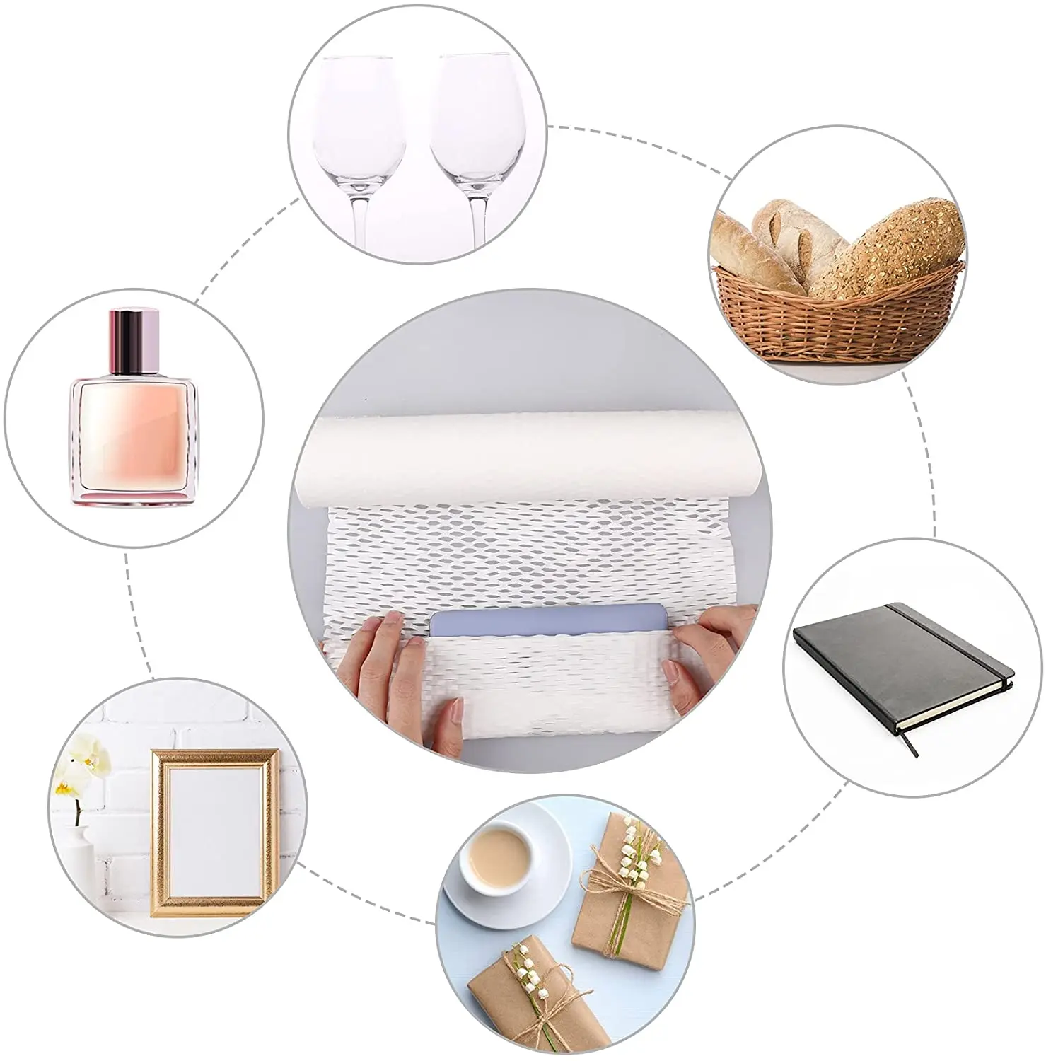 White Kraft Roll Tissue Paper For Wrapping Material Wedding Birthday Party Art Craft Handmade Honeycomb Packaging Papers