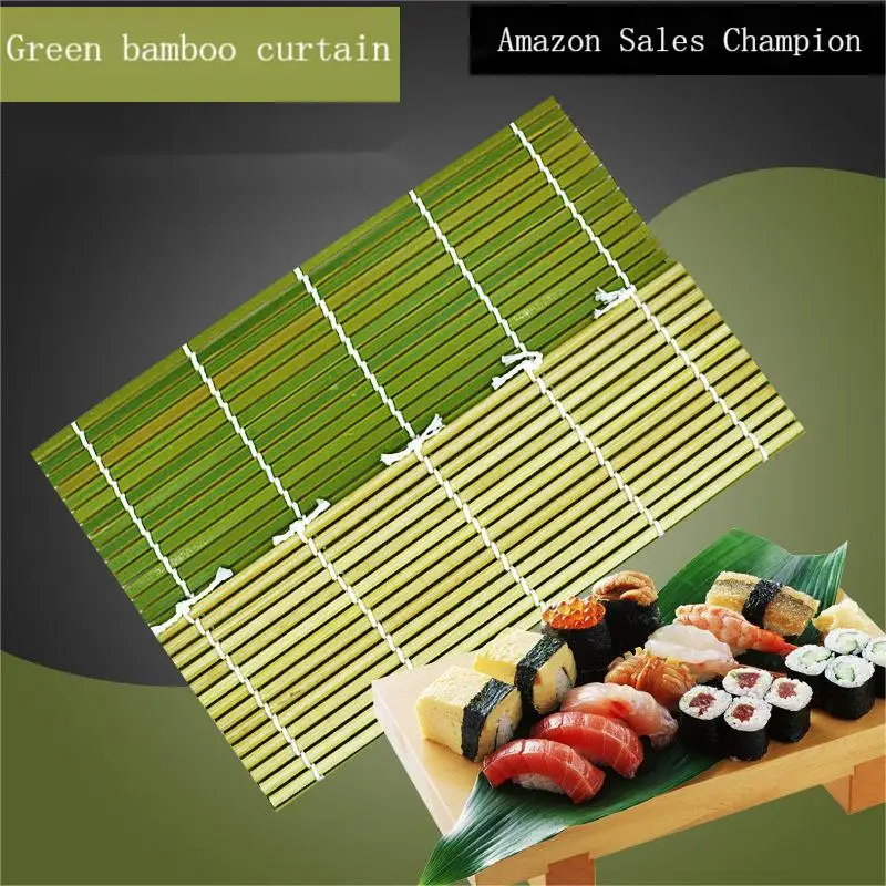 Hot Selling Bamboo Sushi Rolling Mat,Eco Friendly Handmade Green Sushi Rolls Maker