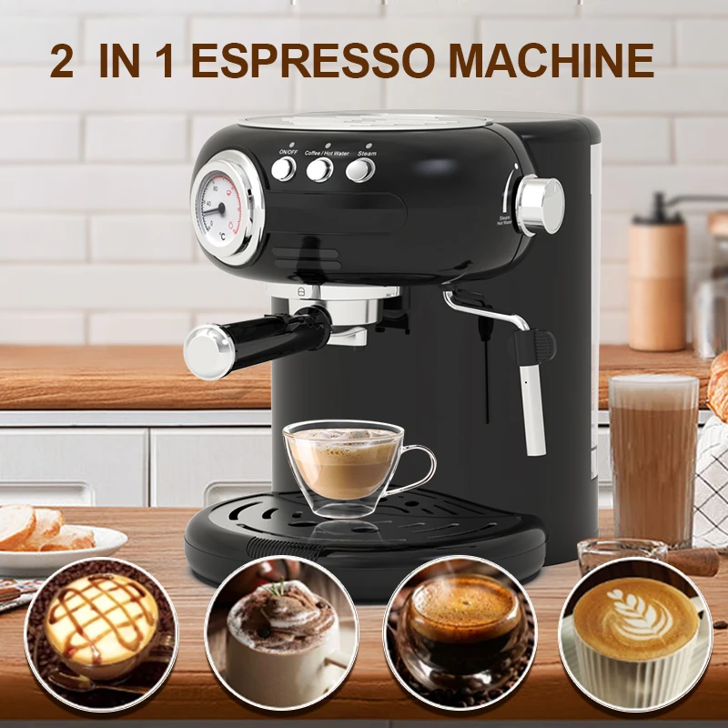 Italian pressure equipment vintage professional electric espresso coffee machine with milk frother