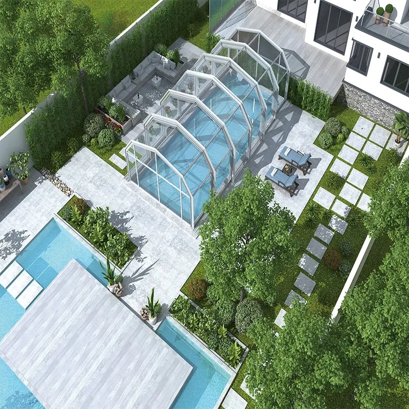 D-TOP green house metal frame glass vertical tower sunroom conservatory For Swimming Pool Sun sunroom glass house Of House