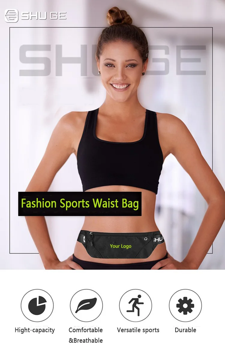 Nylon Waterproof Waist Bag Outdoor Sports Fitness Equipment Bag Multifunctional Large Capacity Mobile Phone Waist Bag for Sport