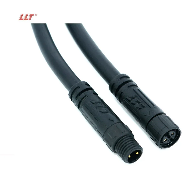 LLT 2 3 4 5 Pin 110V 5A ip65 M8 waterproof male to female mini power cable connector