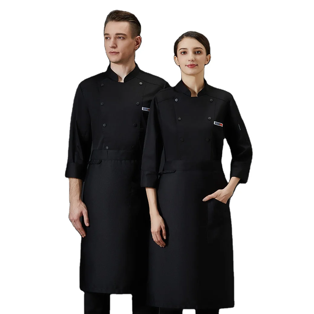 Butcher waist aprons kitchen chef jacket custom hotel uniforms sets chef coat apron