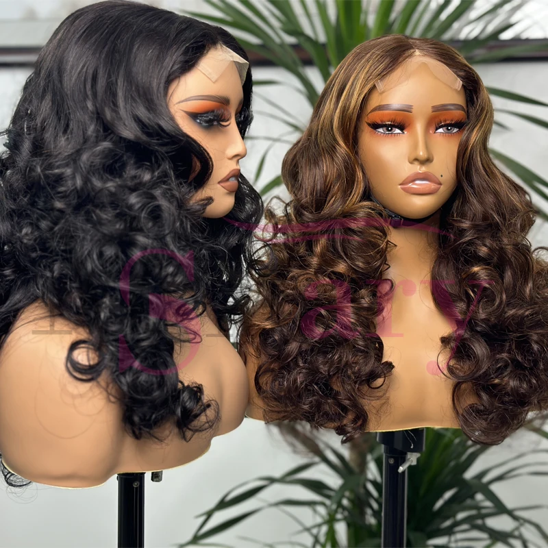 Cheap 4x4 Glueless Lace Closure Funmi Bouncy Curl Human Hair Wigs 12A Grade Double Drawn Cuticle Aligned Raw Virgin Hair Wigs