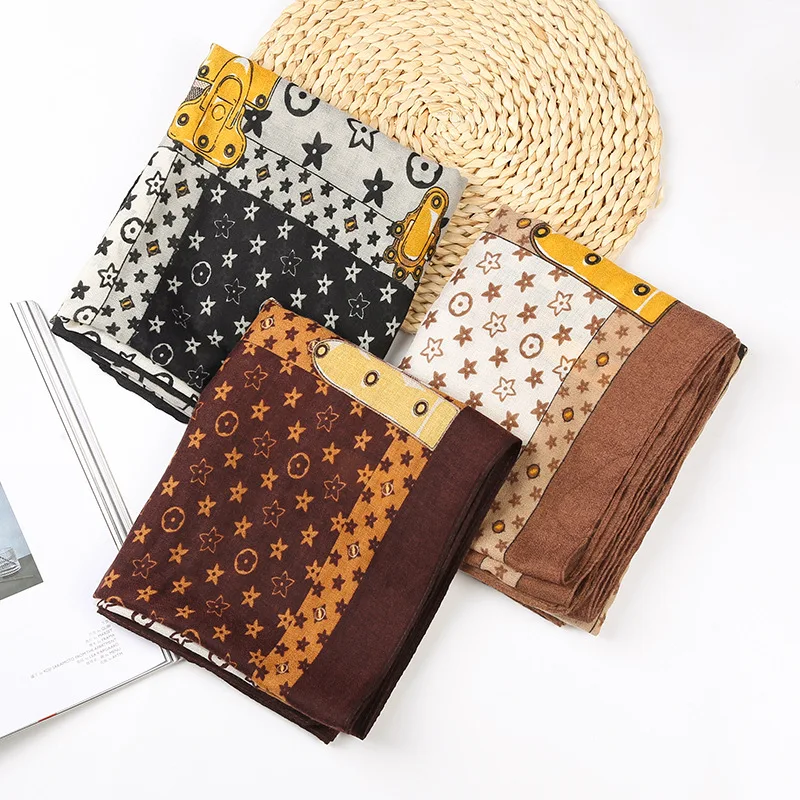 Manufacturer Customized Silk Printing Logo Ladies 180*90cm Geometric Printing Satin Silk Scarf Shawl Silk Scarf