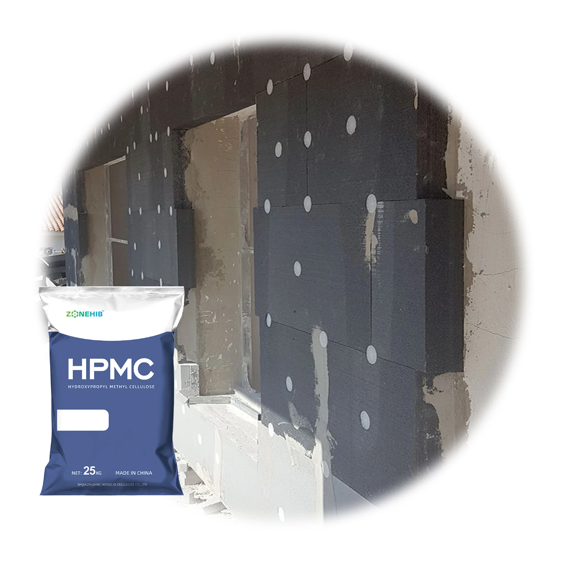 Low Ash High Water  Retention Hydroxpropyl Methyl Cellulose Ether Powder For External Thermal  Insulation Finishing System