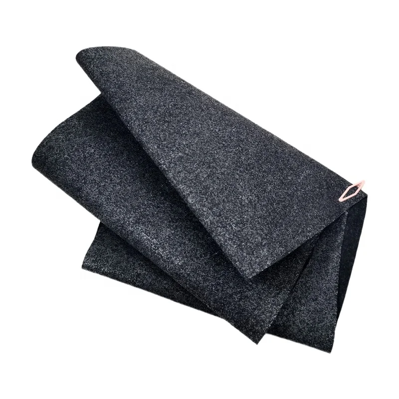 Polyester powder composite black 150g 1mm non-woven roll flame retardant waterproof automotive interior hood soundproofing cloth
