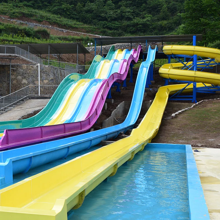 Moderate Price Great Fun Aqua Park Games Fiberglass Rainbow Water Slides Open Aqua Drop Ride For Water Park