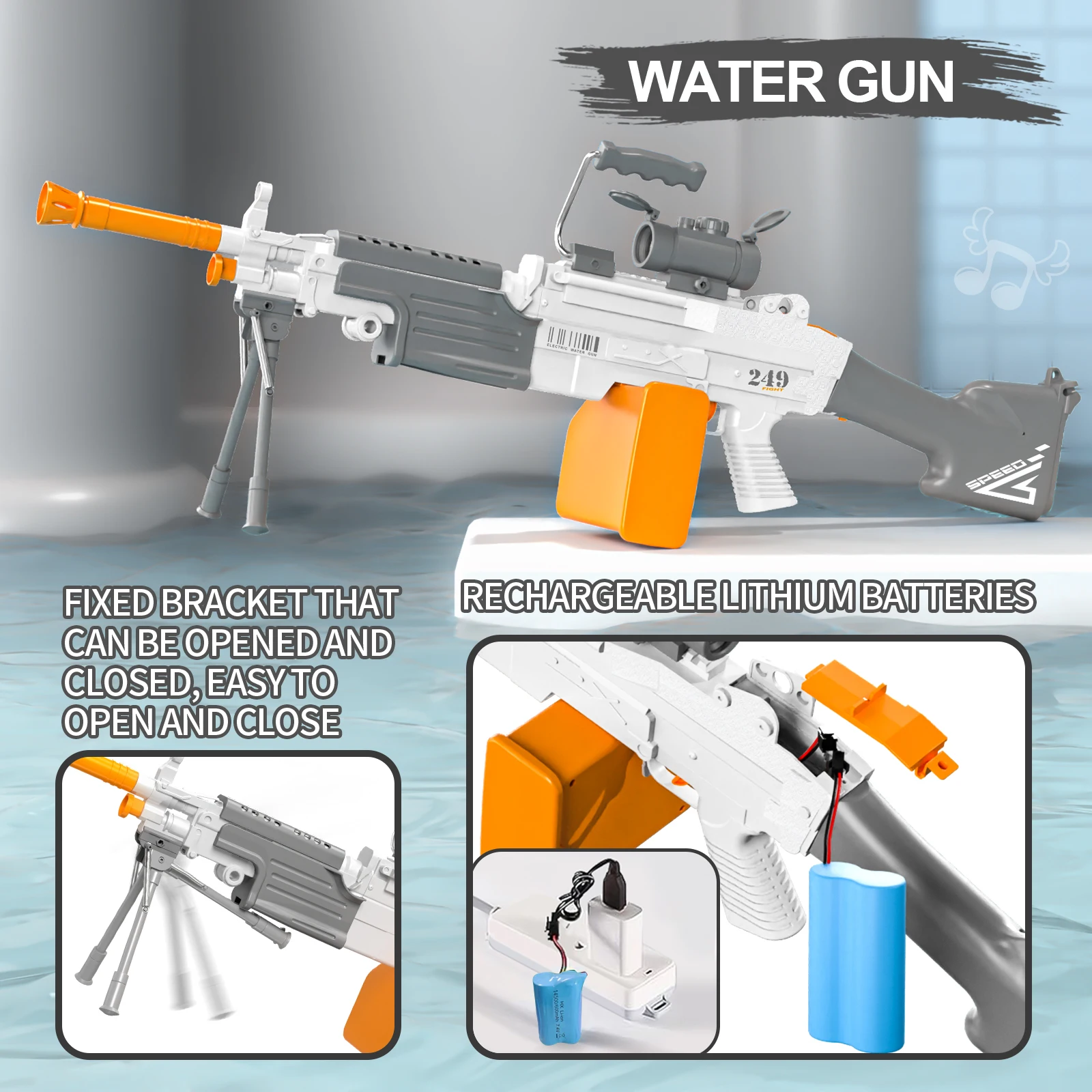 Kids Electric High Pressure Water Gun Sniper Rifle Pump Toy Ultimate Battle Long Range Colorful Plastic Professional Water Guns