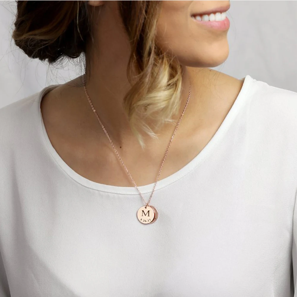 Customized Blank Pendant For Engraving Custom Name Necklace 18K Gold Plated Laser Engraving Blanks Collares Para Mujer