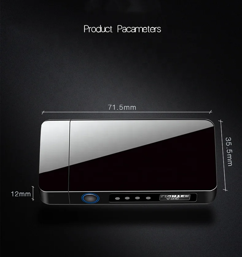  Windproof Electric Dual Arc Lighter USB Plasma Rechargeable with LED Battery Indicator Flameless
